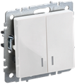 BRITE Выключатель 2-клавишный с индикацией 10А ВС10-2-1-БрБ белый IEK BR-V20-1-10-K01 - фото 1427
