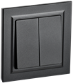 Выключатель BRITE 2-клавишный 10А в сборе ВСР10-2-0-БрЧ черный IEK BR-V20-0-10-K02-F - фото 243