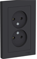 Розетка 2гн без З/К с/у карбон в сборе 16А AtlasDesign Systeme Electric (1/6) ATN001020 - фото 4443
