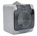 Розетка 1гн с З/К с крыш. шторки о/у серый 16А IP44 Этюд Systeme Electric (12/96) PA16-044C - фото 5980