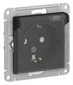 Розетка 1гн с З/К с крыш. шторки с/у карбон механизм 16А IP44 AtlasDesign AQUA Systeme Electric (1/10) ATN441046 - фото 6039
