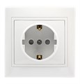 Розетка 1-местная с заземлением 16А белая "Венера" (SBE-01w-16-S1-Z-c) SBE-01w-16-S1-Z-c - фото 626