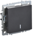 BRITE Выключатель 1-клавишный с индикацией 10А ВС10-1-1-БрЧ черный IEK BR-V10-1-10-K02 - фото 651