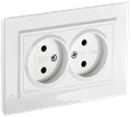 BRITE Розетка 2-местная без заземления без защитных шторок 10А в сборе РС12-2-БрБ белый IEK BR-R20-10-K01-F - фото 67