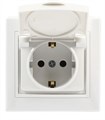 Розетка 1-местная с заземлением с крышкой 16А белая, керамика "Венера" (SBE-01w-16-S1-1ZK-c) SBE-01w-16-S1-1ZK-c - фото 701