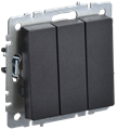 Выключатель BRITE 3-клавишный 10А ВС10-3-0-БрЧ черный IEK BR-V30-0-10-K02 - фото 75153